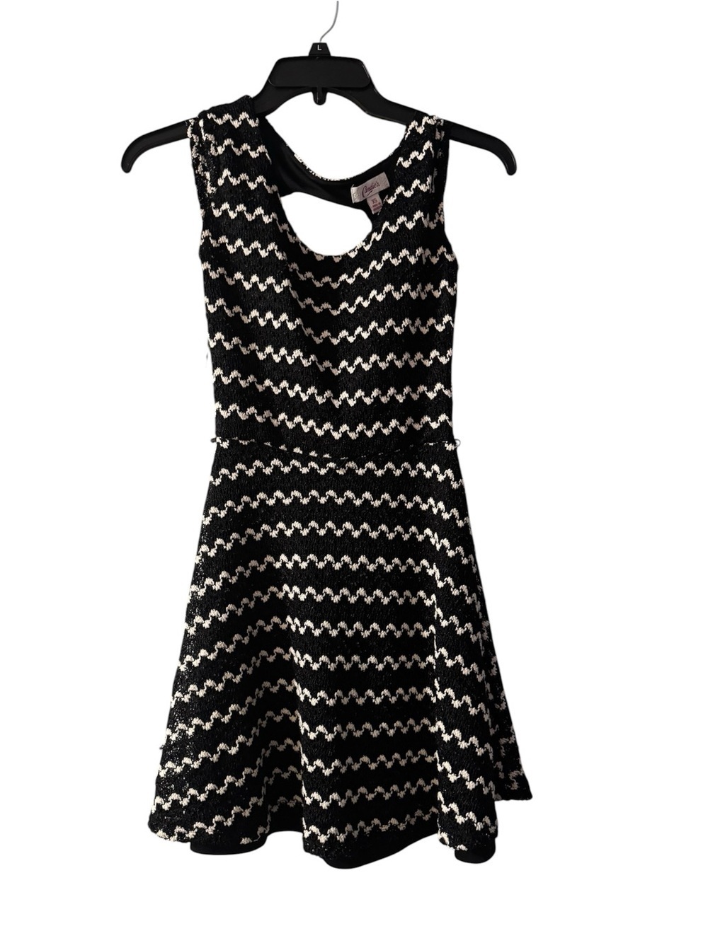 Candie’s Black & White Zigzag Knit Dress (XS)